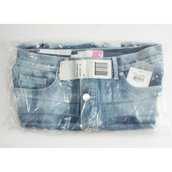 Juicy Couture Bleach Blue Denim Mini Skirt 27 - Picture 5 of 8